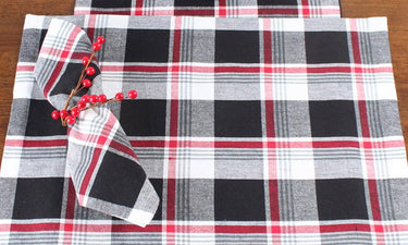 Winter Plaid Black, Red, Cream Placemat PM044019 - The Fox Decor